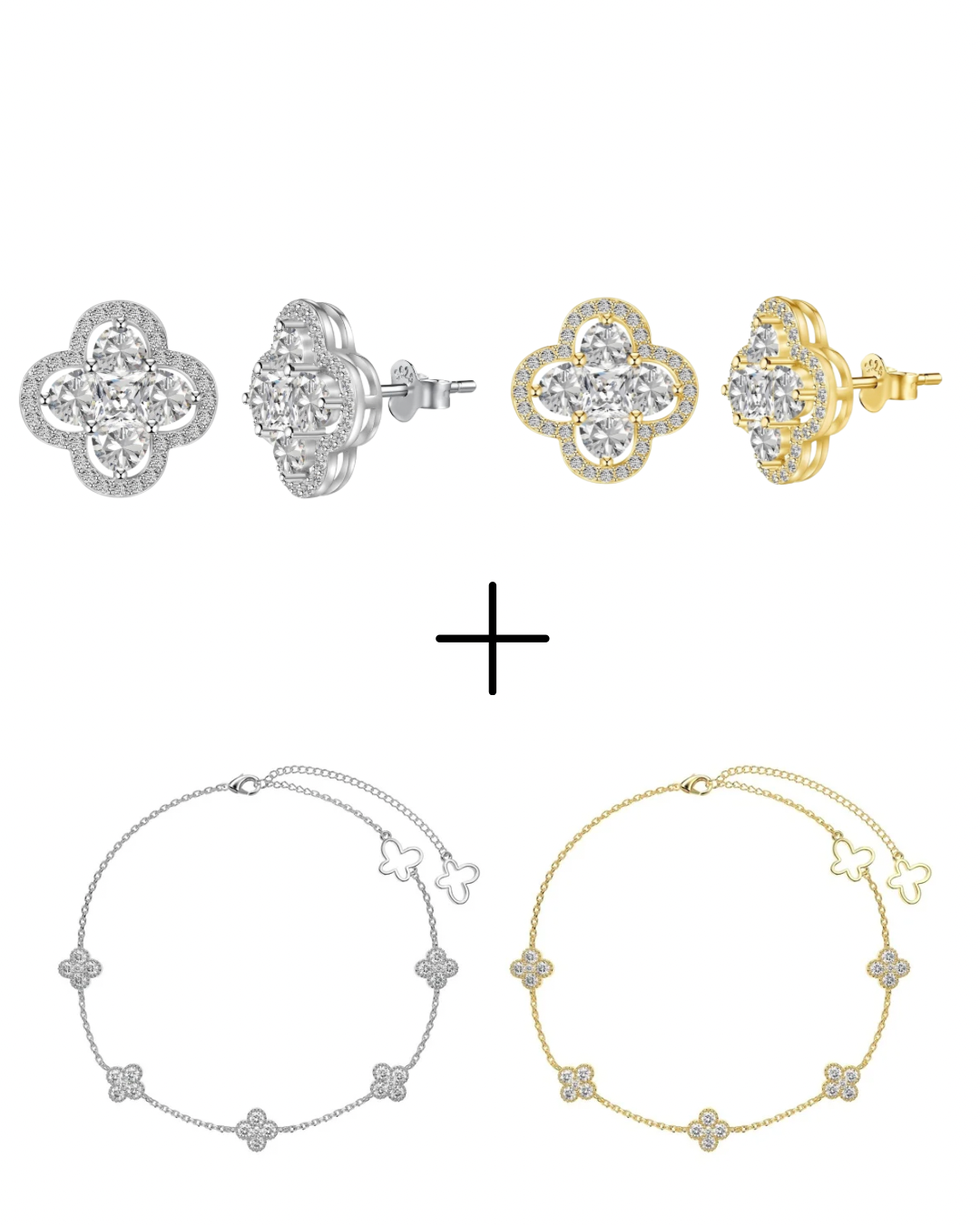 CLOVER BRACELET + EARRINGS