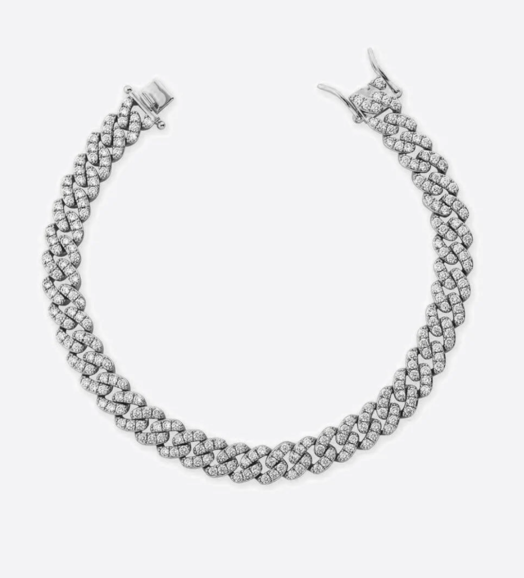 ICY CUBANA BRACELET - WHITE GOLD