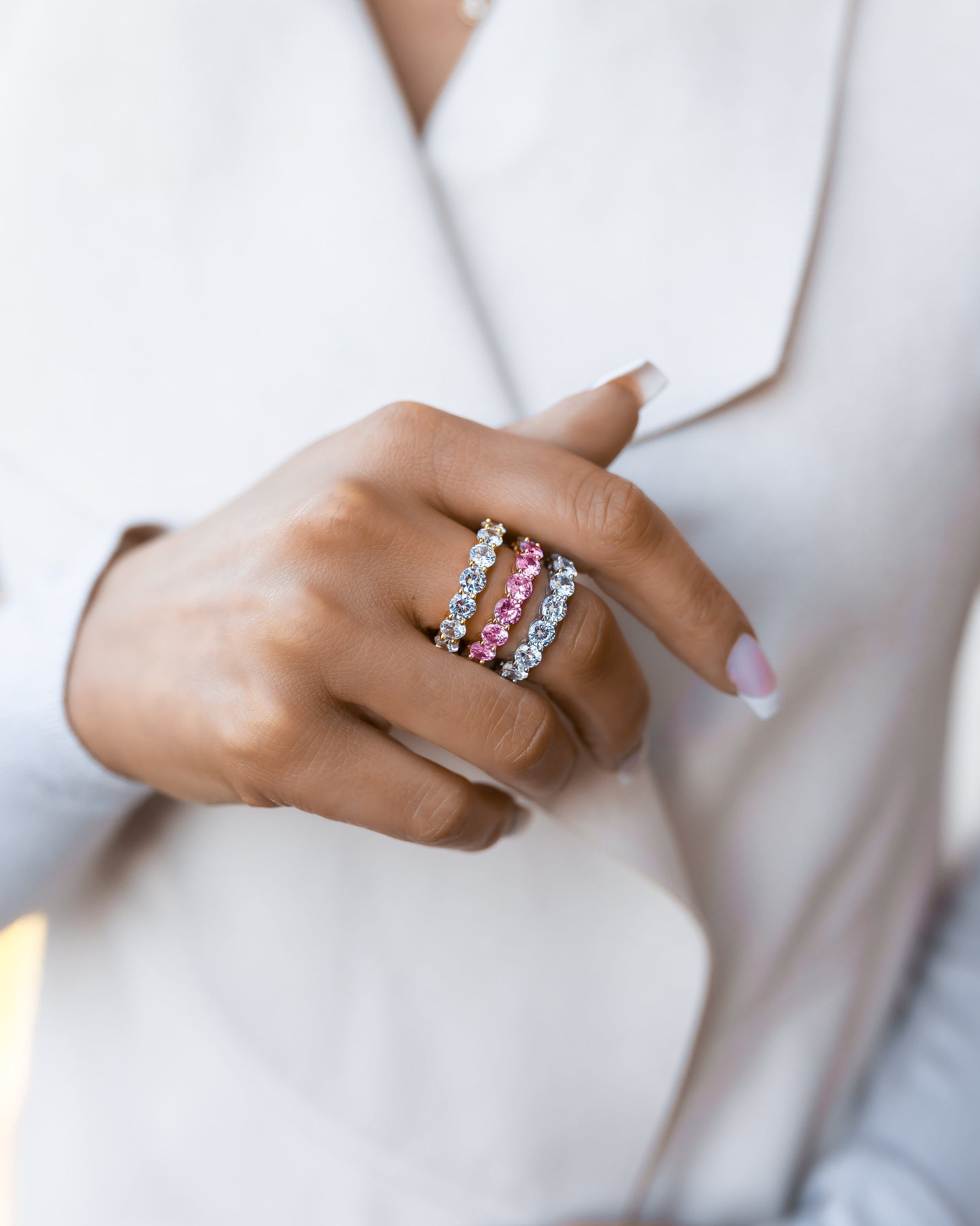 pink cubic zirconia rings
