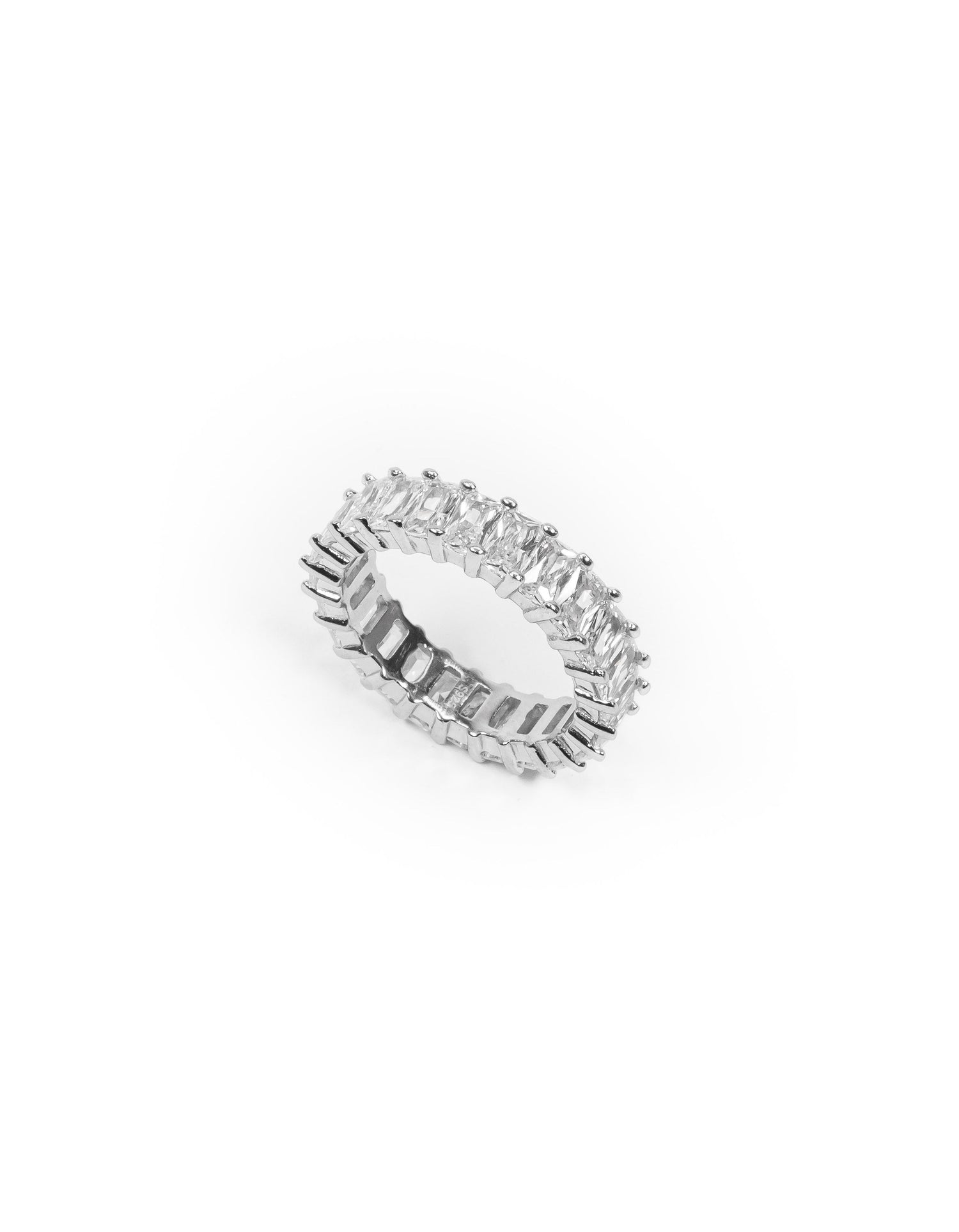 emerald cut eternity band